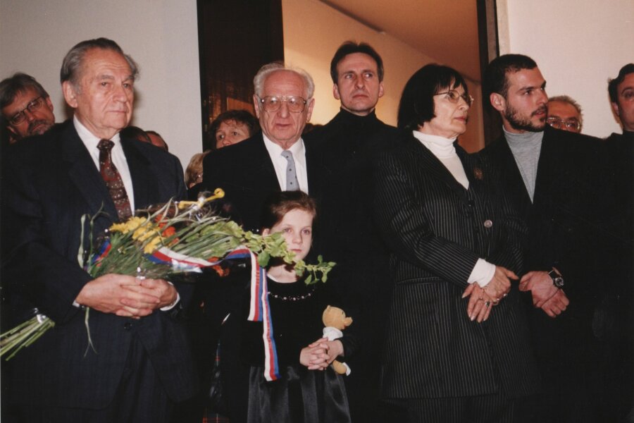 zleva Arnošt Lustig, Jan Kratochvíl; foto: Anna Pecková